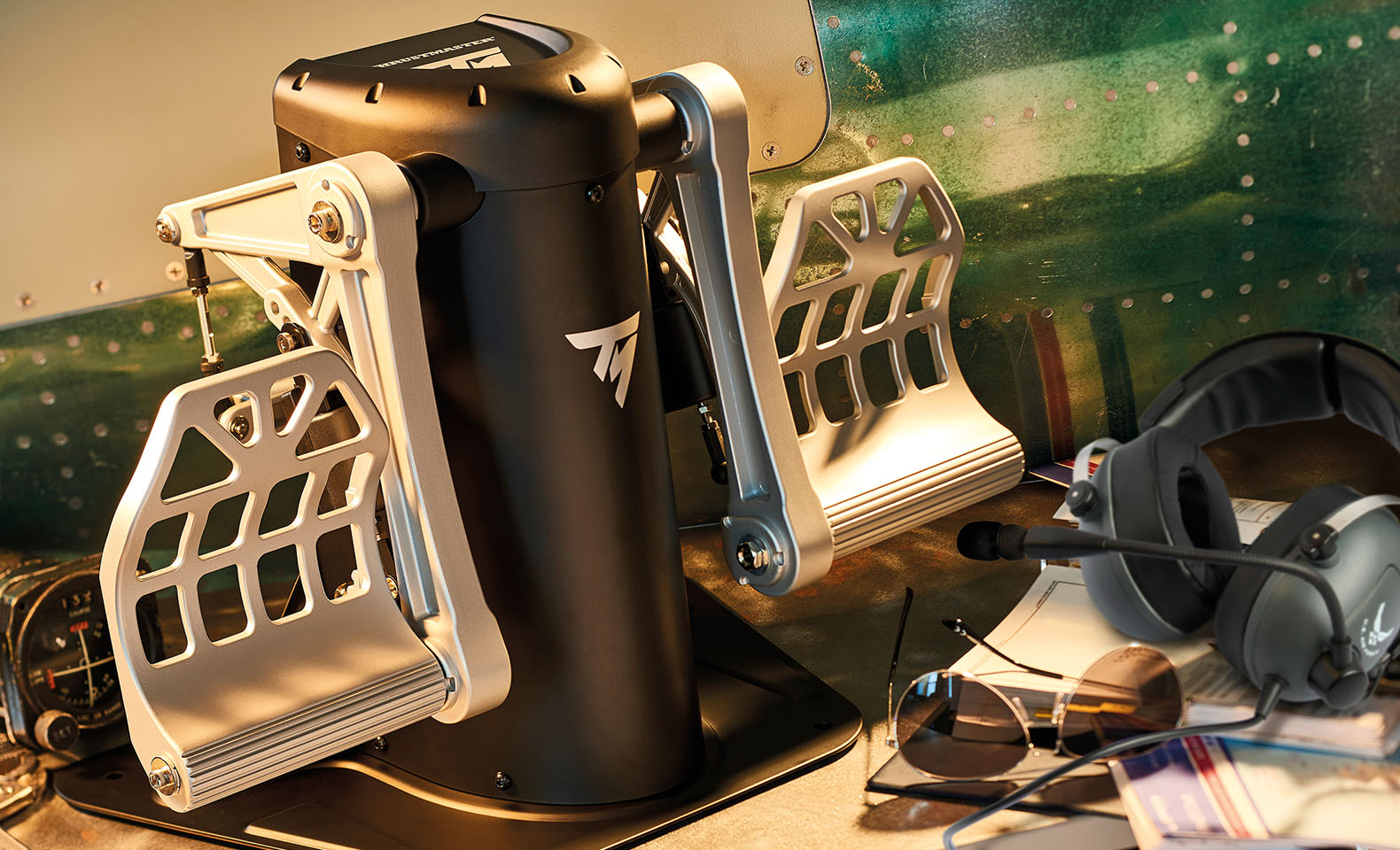 TPR rudder pedals in a flight sim setup