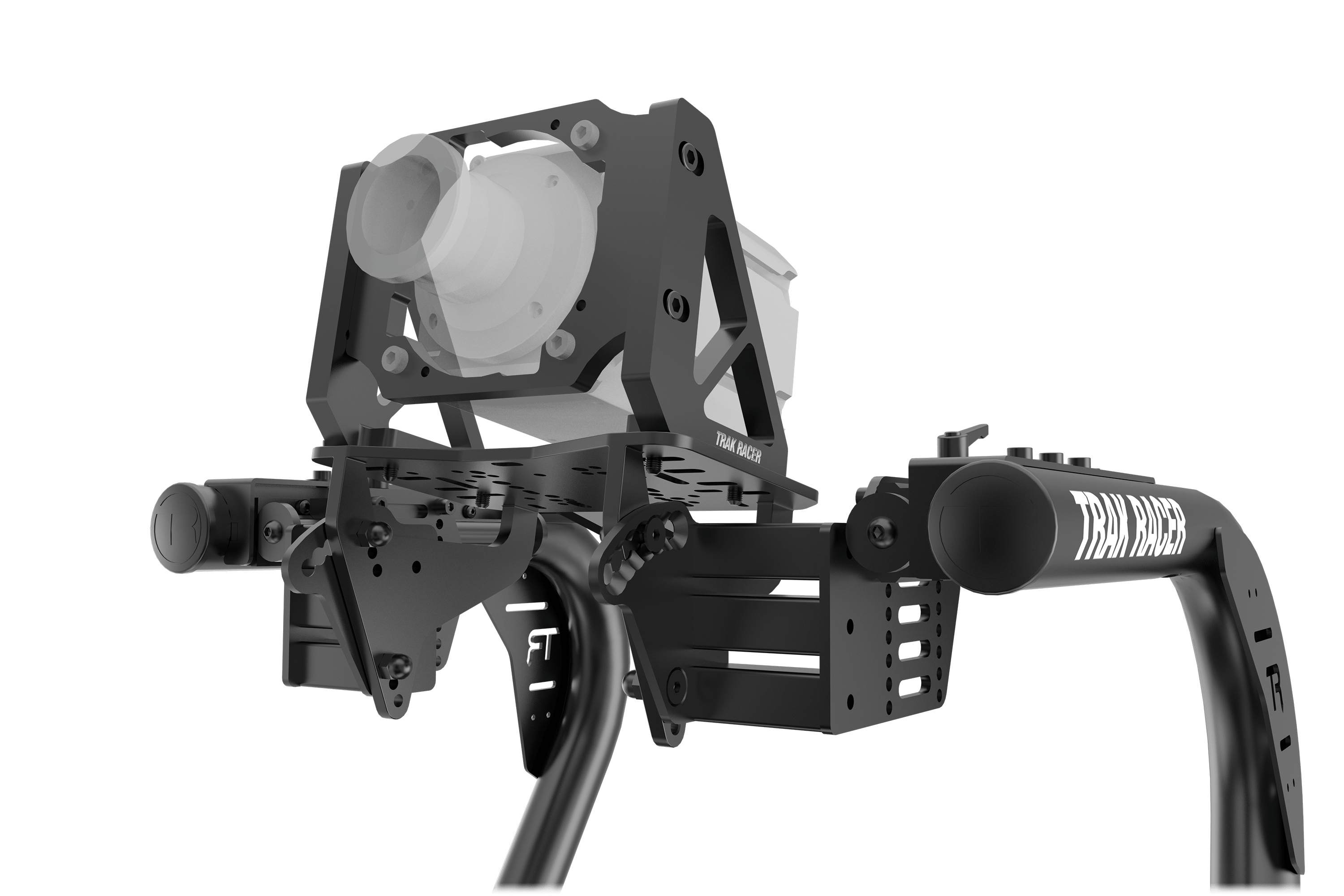 Trak Racer TR One Universal Mount for Asetek Wheelbases, fitted to a Trak Racer cockpit 2