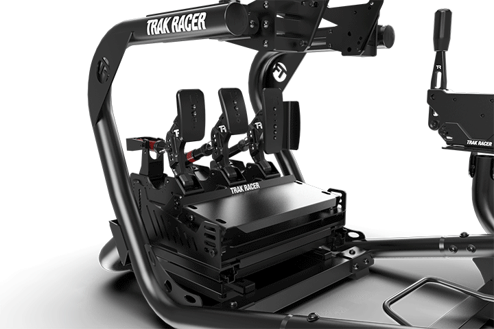 Trak Racer Quick-Adjust Pedal Slider System for RS6, TR8 Pro & FS3, animation showing it in use