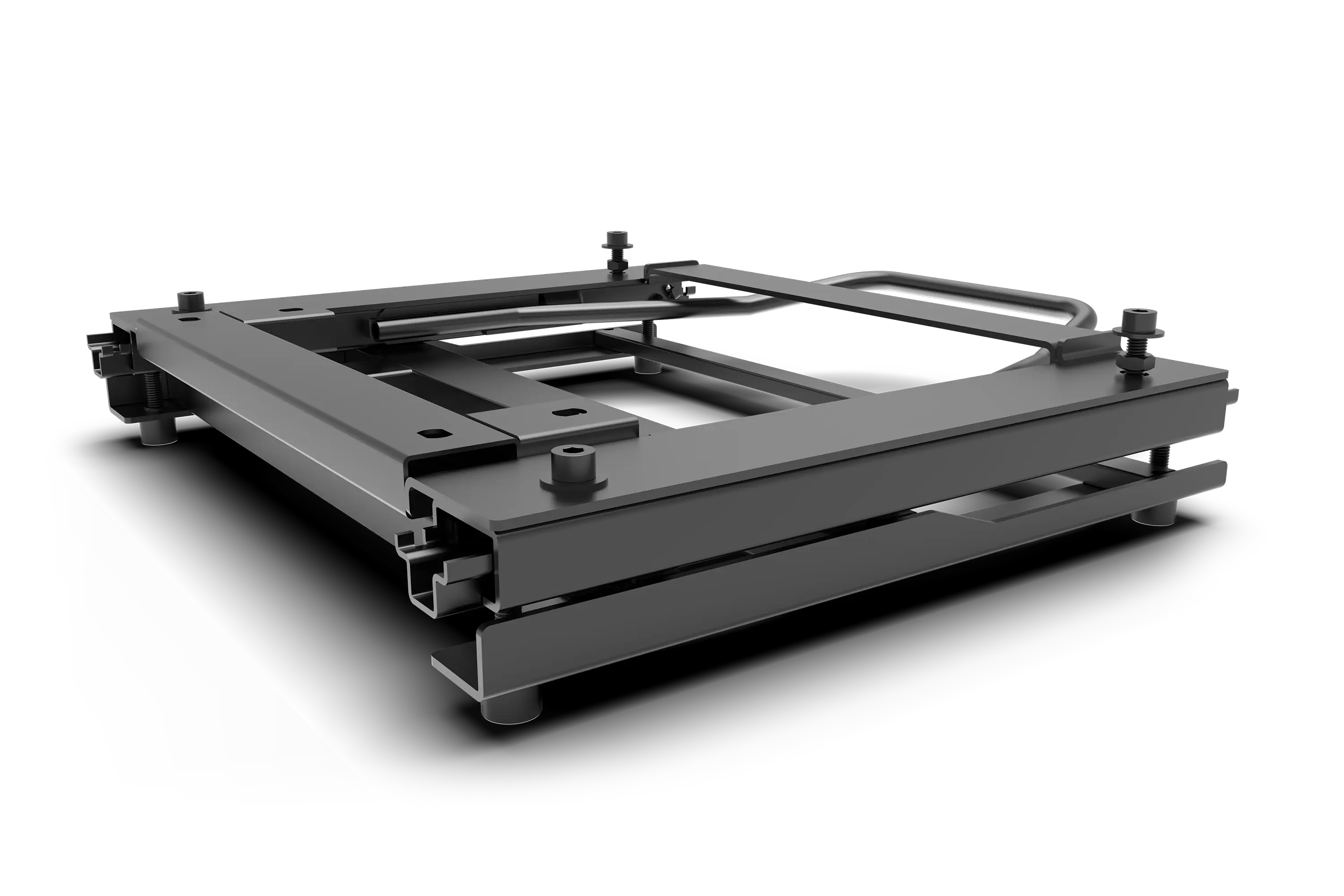 Trak Racer Quick-Adjust Pedal Slider System for RS6, TR8 Pro & FS3, rear three-quarter view from the right