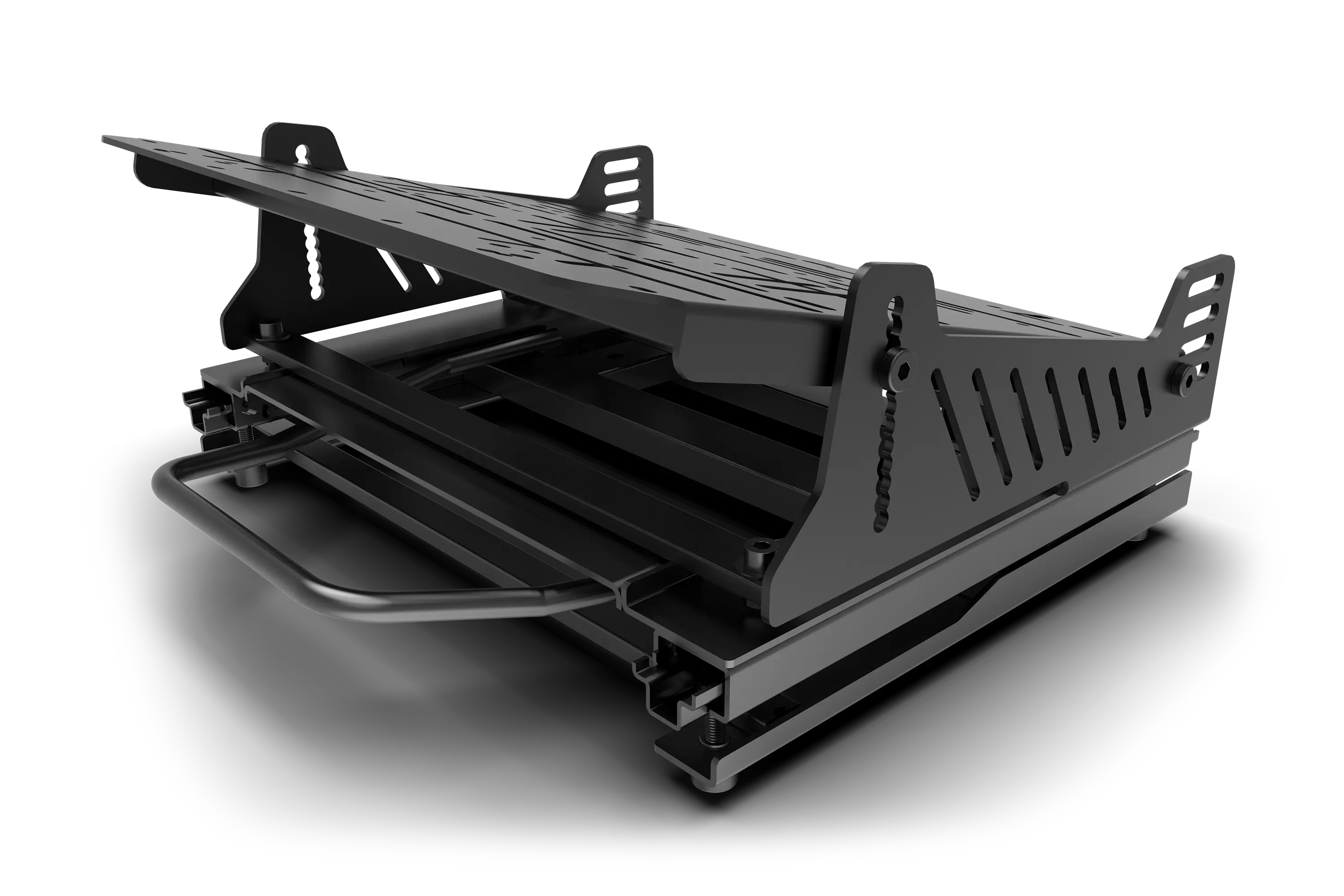 Trak Racer Quick-Adjust Pedal Slider System for RS6, TR8 Pro & FS3, front three-quarter view from the right 3