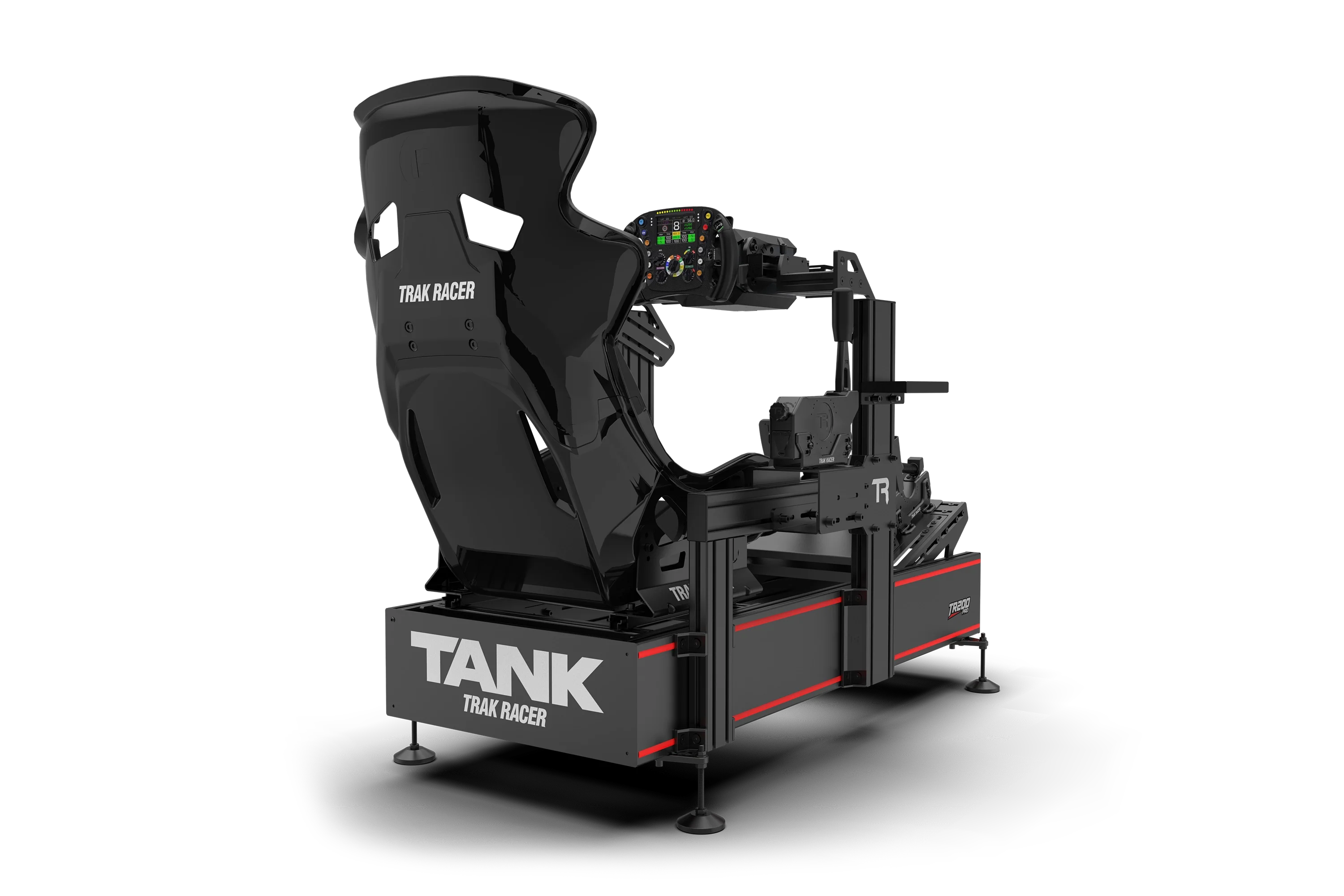 Trak Racer TR200 TANK Racing Simulator, rear three-quarter view from the right