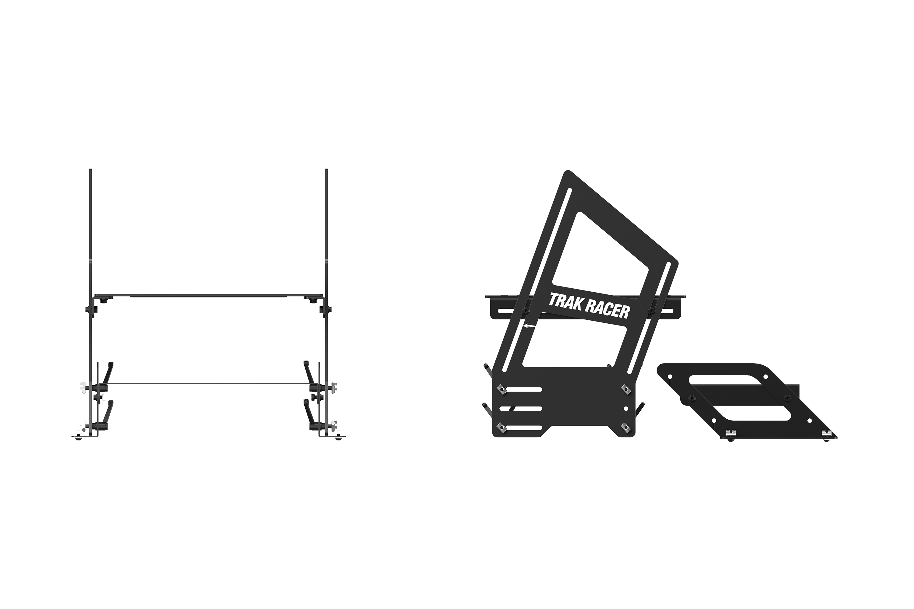 Trak Racer Universal Inverted Pedal System, feature graphic with callouts