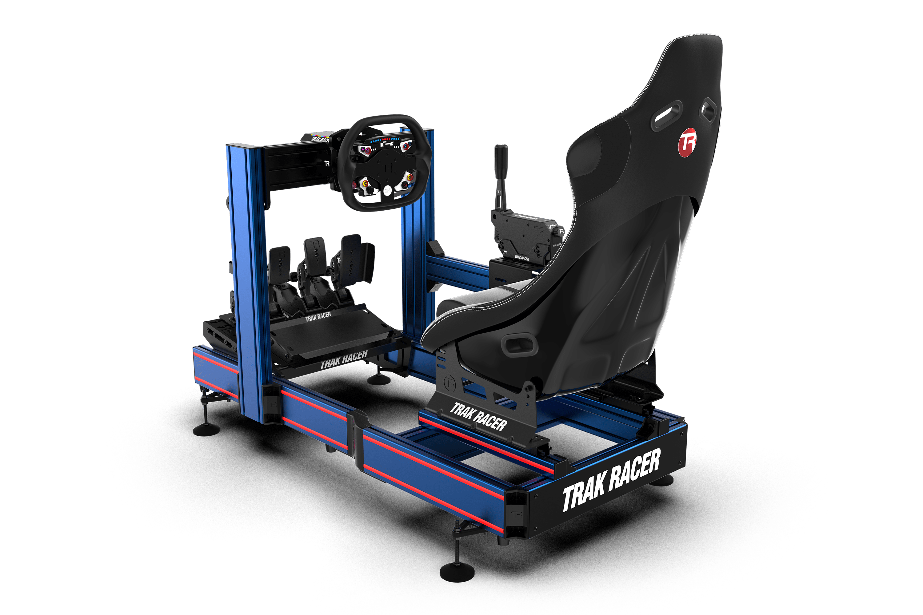 Trak Racer Adjustable Levelling Legs (Set of 4), fitted to a Trak Racer cockpit