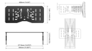 Trak Racer TR One Wheel Mount for TRX Simulator, dimensioned drawing with measurements
