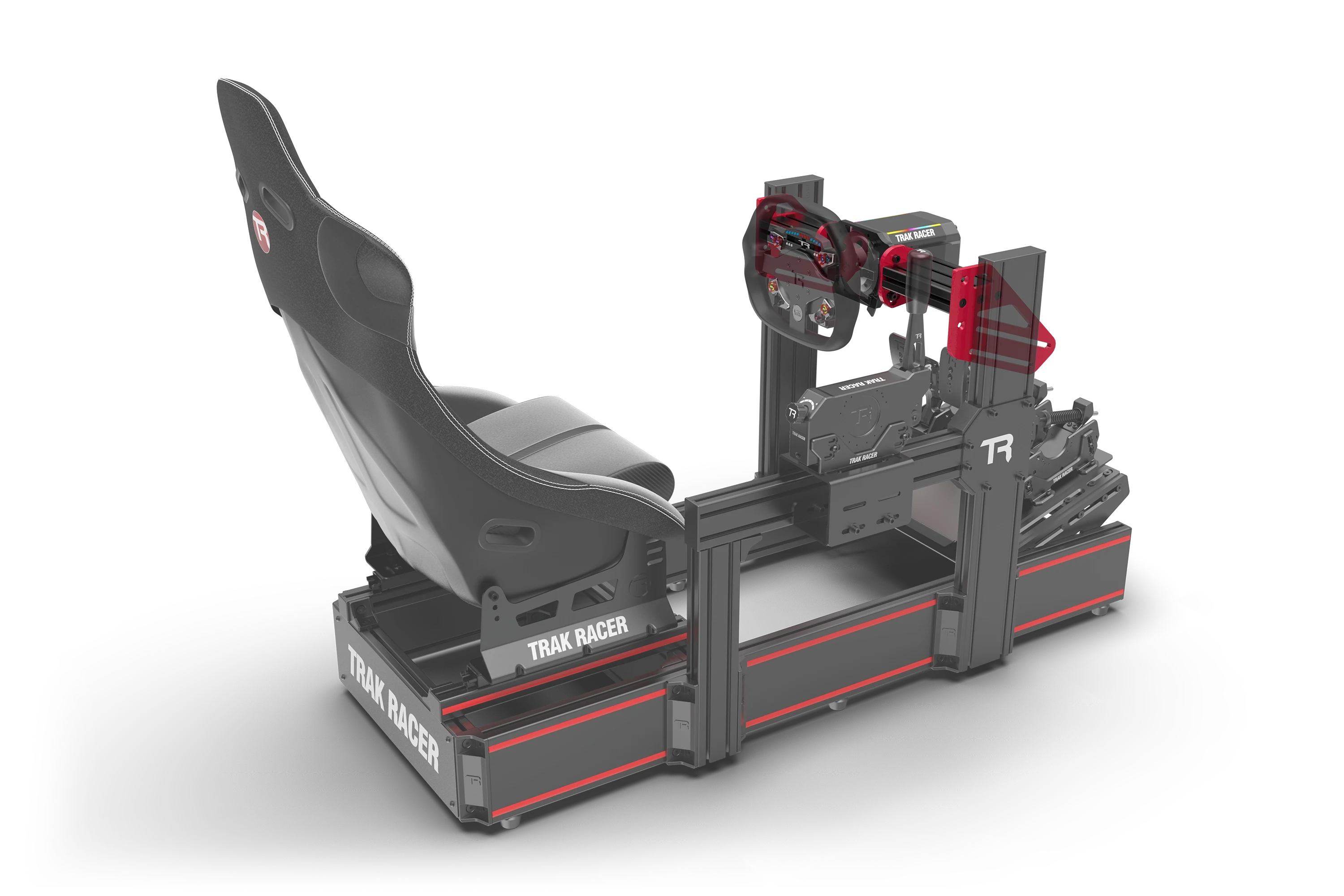 Trak Racer TR One V3 2-Way Wheel Mount for Asetek Wheelbases, rear three-quarter view from the right