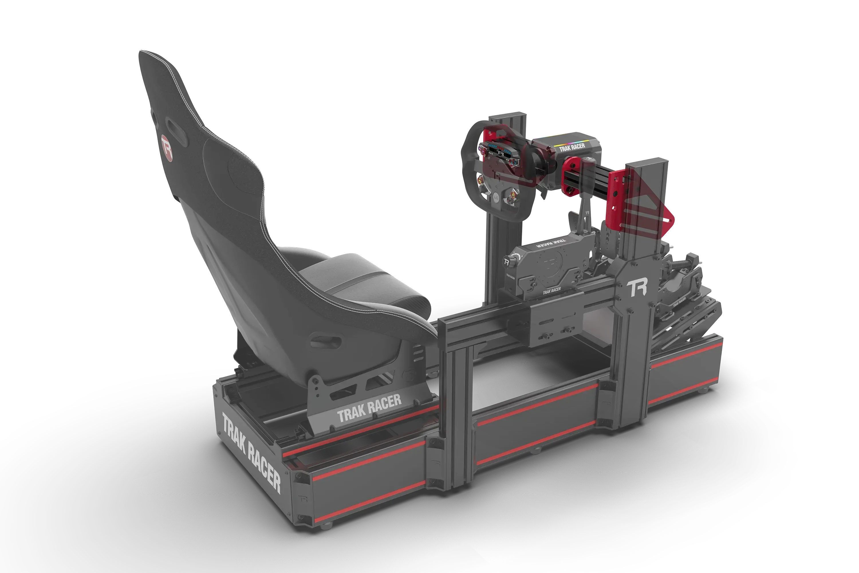 Trak Racer TR One V3 2-Way Wheel Side Mount Kit Simagic Evo Wheelbases, rear three-quarter view from the right 2
