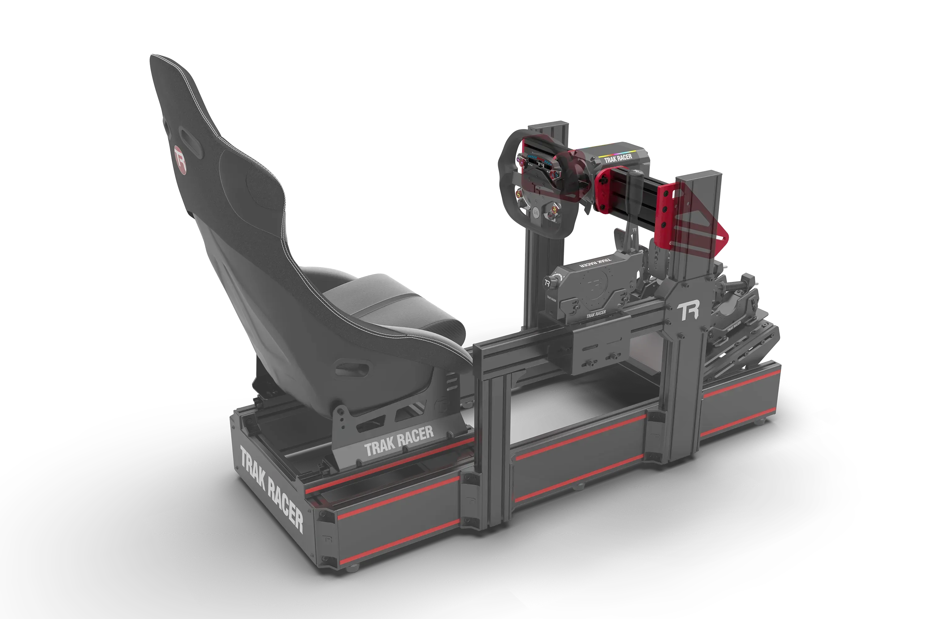 Trak Racer TR One V3 2-Way Wheel Side Mount Kit Simagic Evo Wheelbases, rear three-quarter view from the right