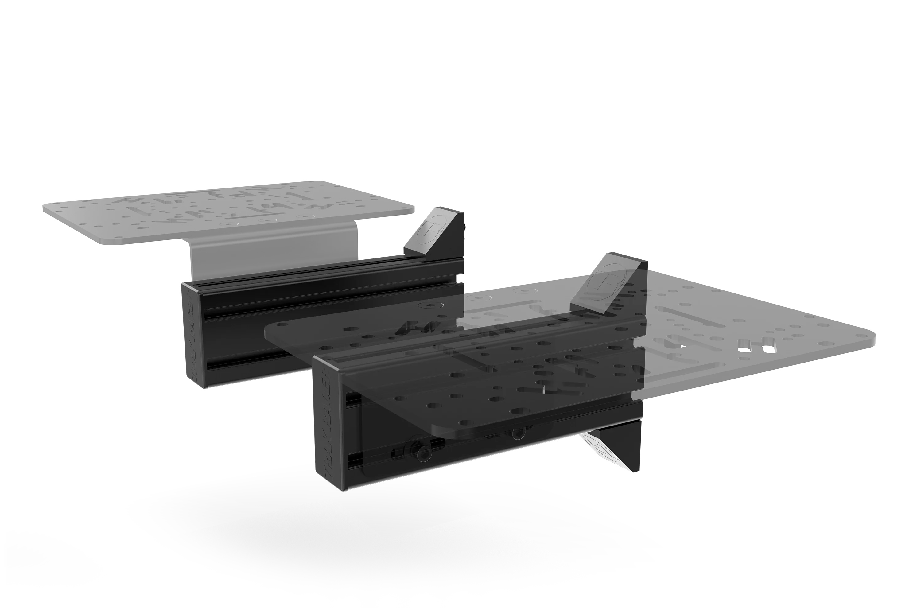 Trak Racer Universal Side Mount Supports - 240mm (Set of 2), fitted to a Trak Racer cockpit