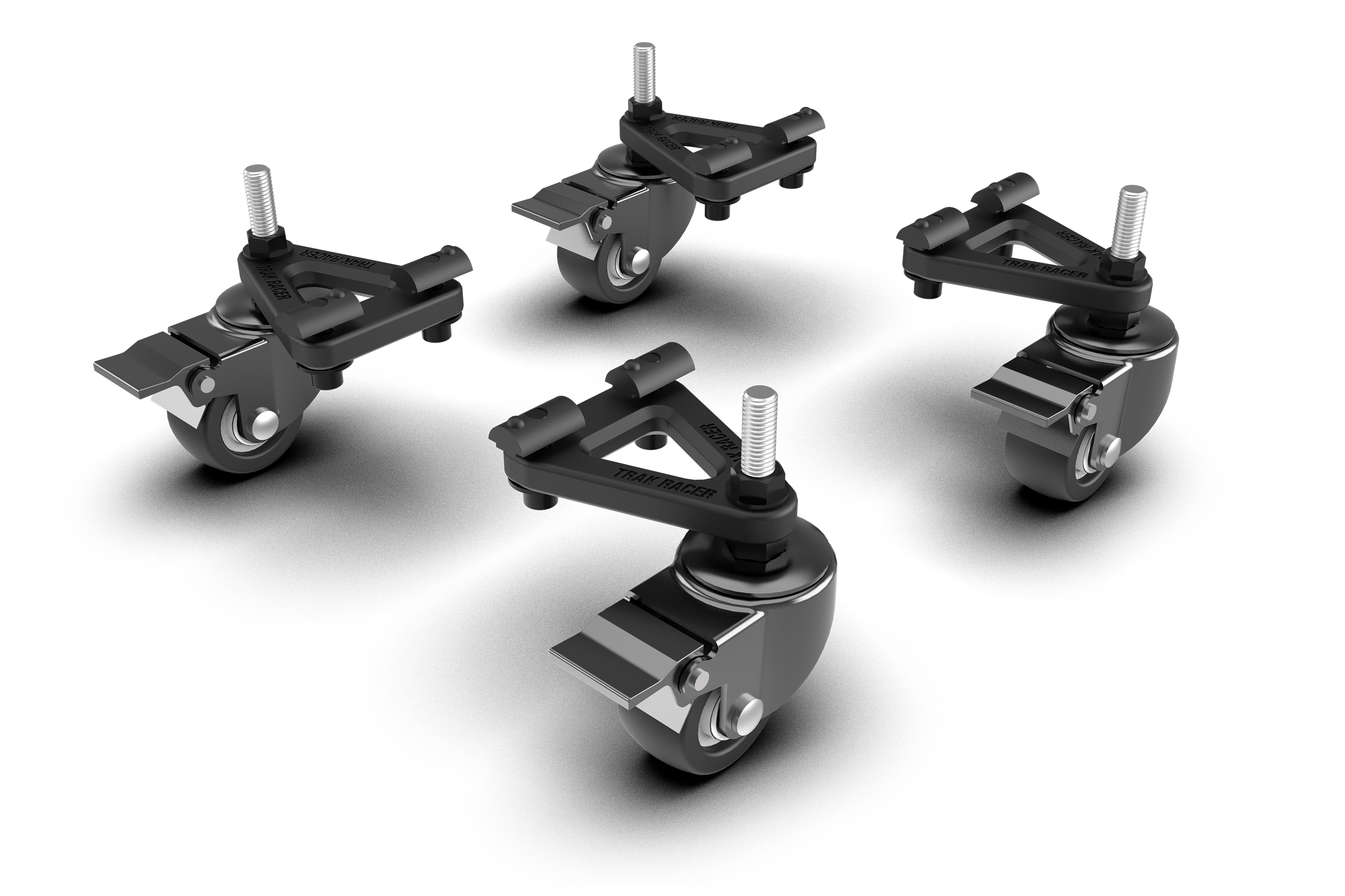 Trak Racer Universal Caster Wheels with Brake (Set of 4)