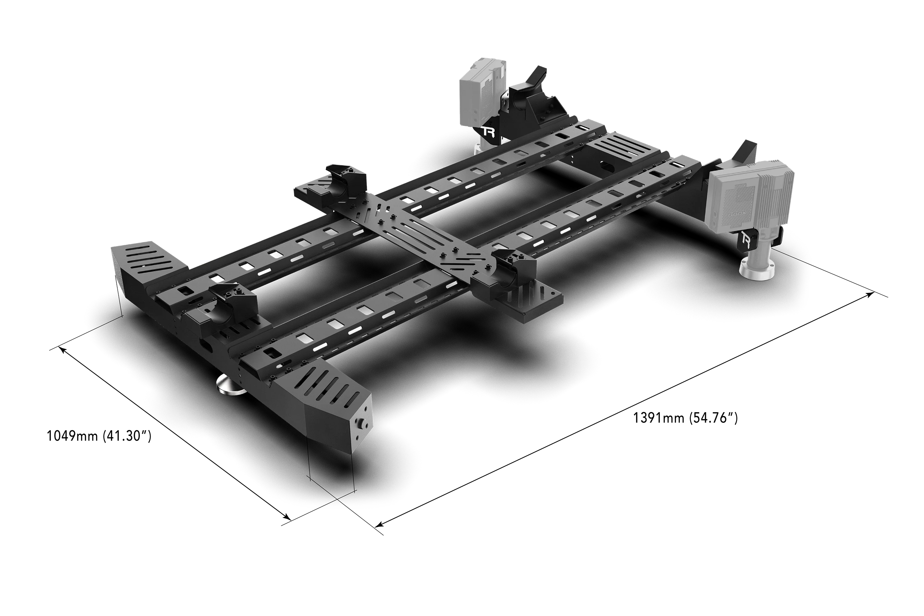 Trak Racer TR Move Motion Platform Base (for 2 or 4 D-BOX Actuators), dimensioned drawing with measurements