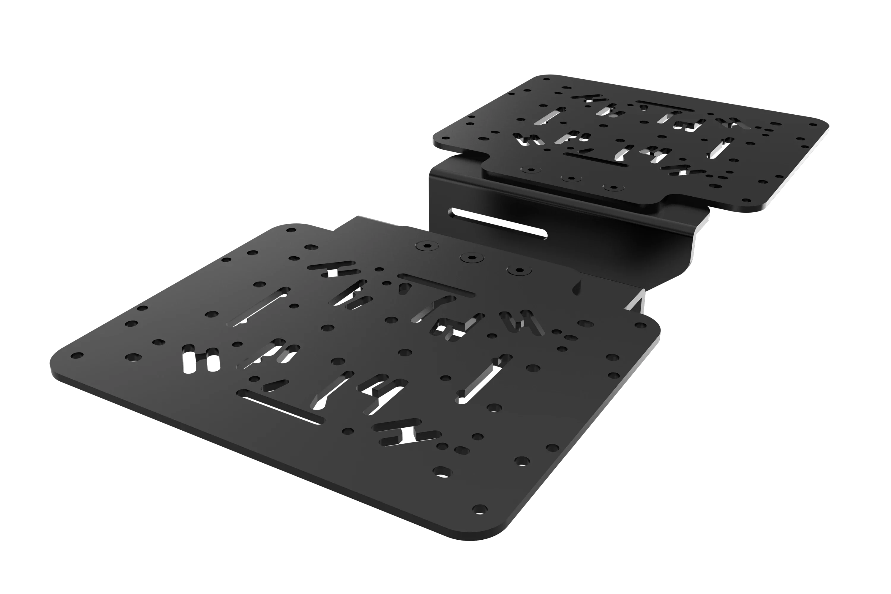 Trak Racer Left/Right HOTAS Flight Sim Mounts for FS3, top three-quarter view from the right