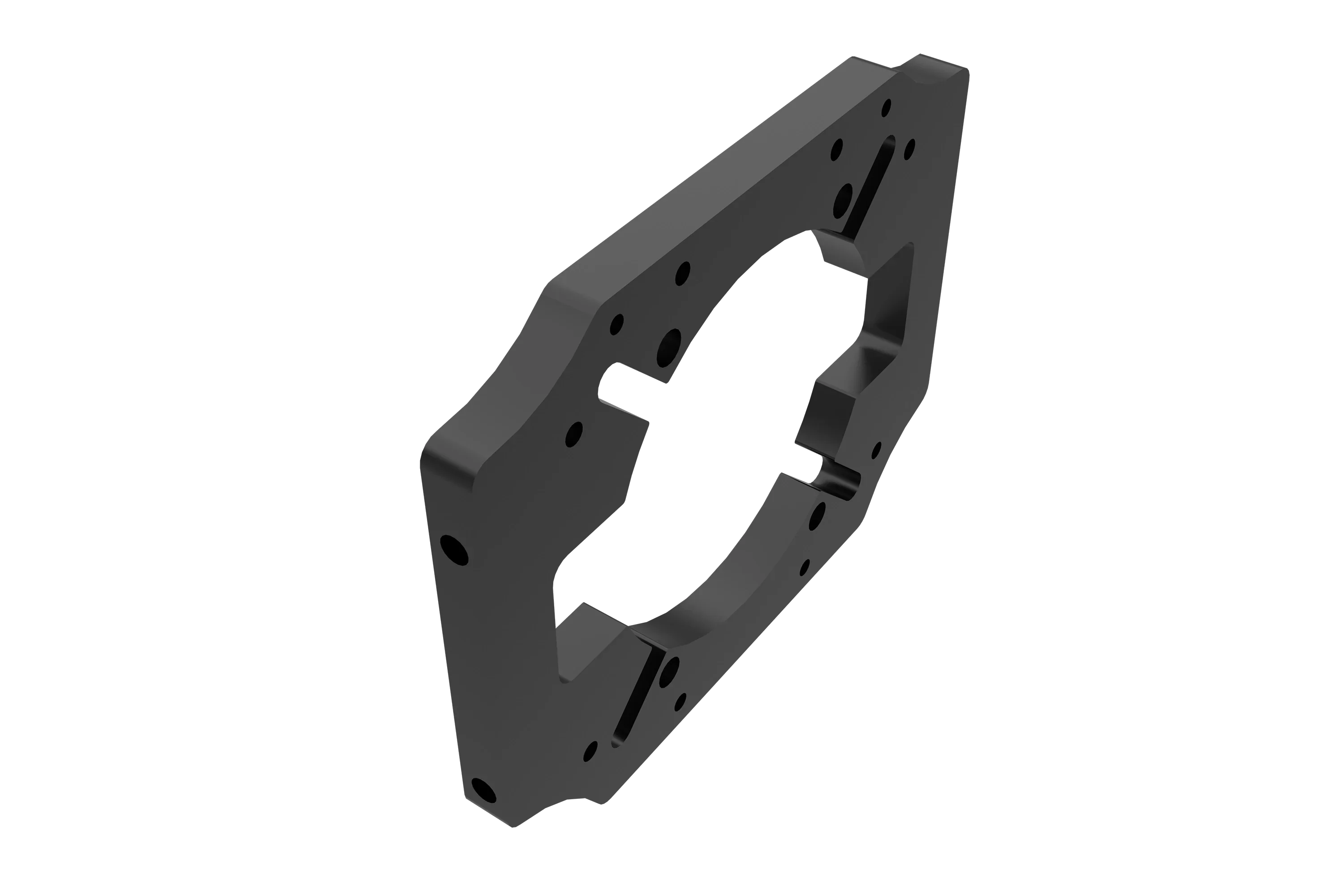 Trak Racer TR One Front Wheel Mount for MOZA Wheelbases, hero product view, fitted to a Trak Racer cockpit 2