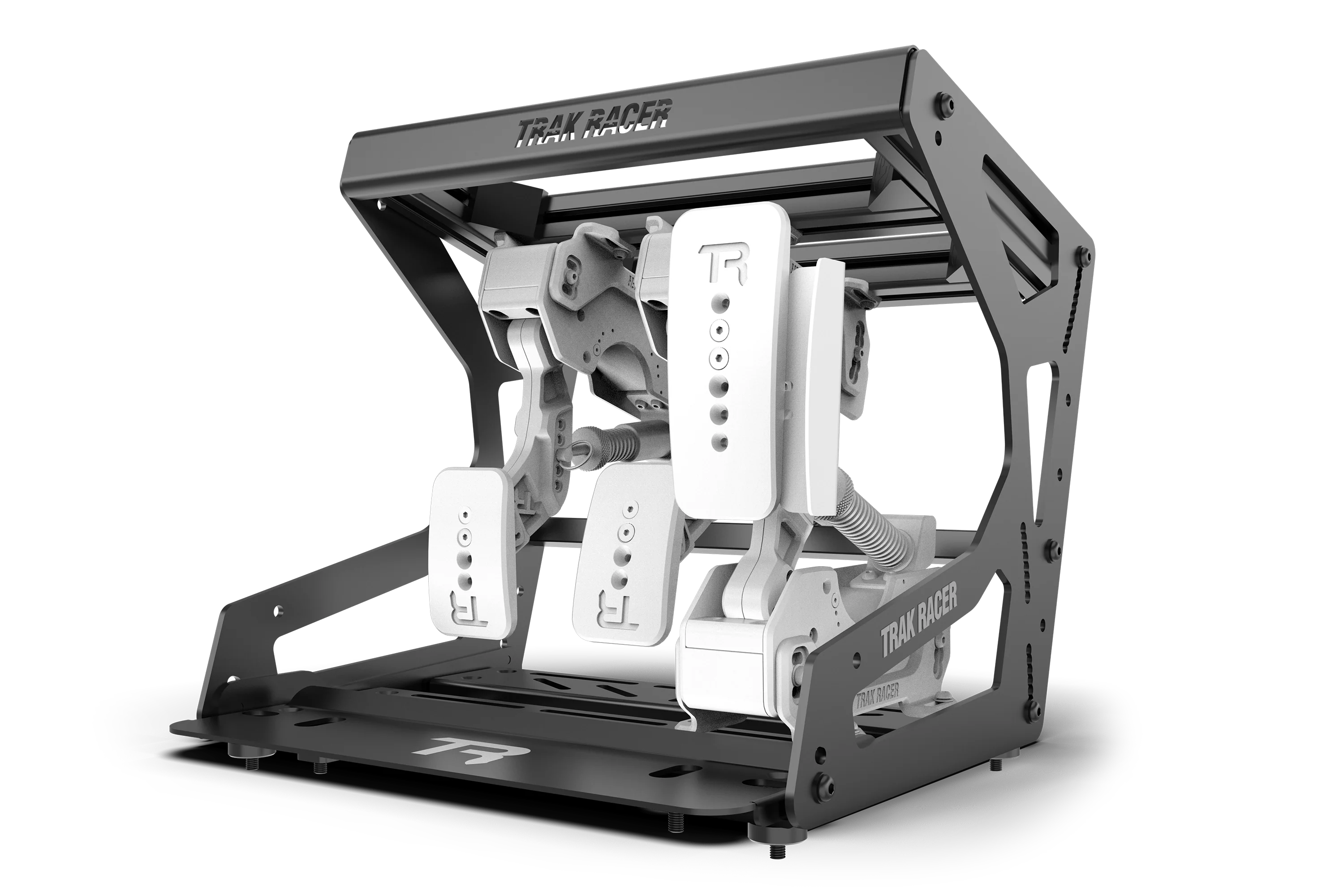 Trak Racer Universal Inverted Pedal Mount System, front three-quarter view from the left
