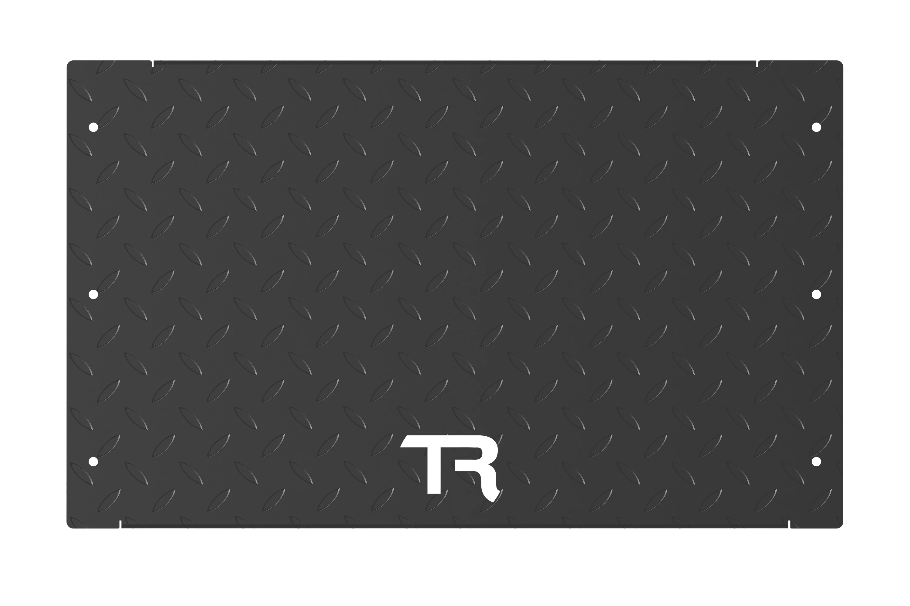 Trak Racer Heavy-Duty Sim Floor - 3mm Diamond Plate, fitted to a Trak Racer cockpit