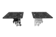 Trak Racer Left/Right HOTAS Flight Sim Mounts for TR5, front view, fitted to a Trak Racer cockpit