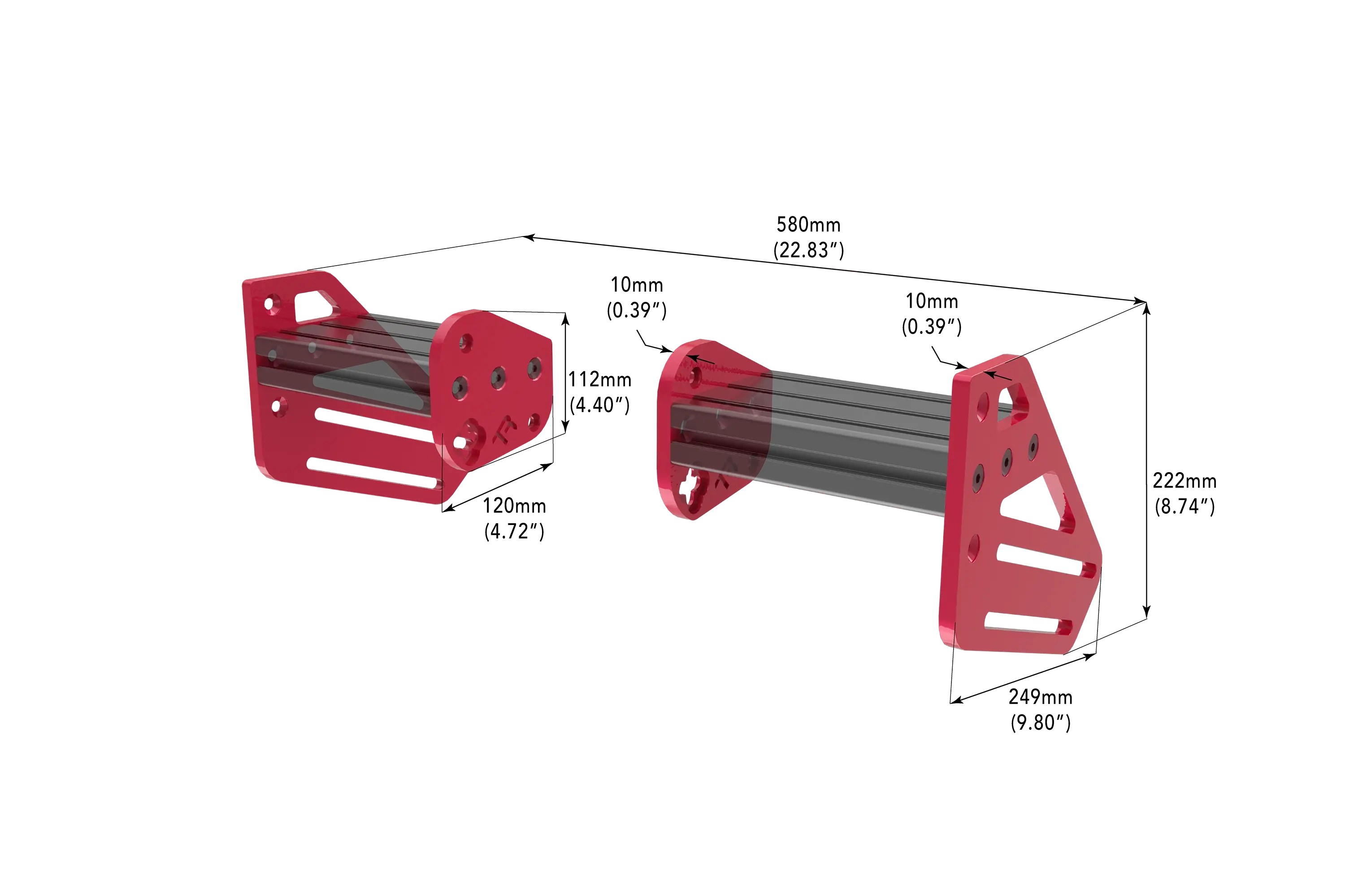 Trak Racer TR One V3 2-Way Upgrade Side Plate Set (4 Pieces), fitted to a Trak Racer cockpit