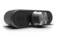 Trak Racer 4CH 40W Amplifier with 2 Bass Shakers & Mounts, front three-quarter view from the left