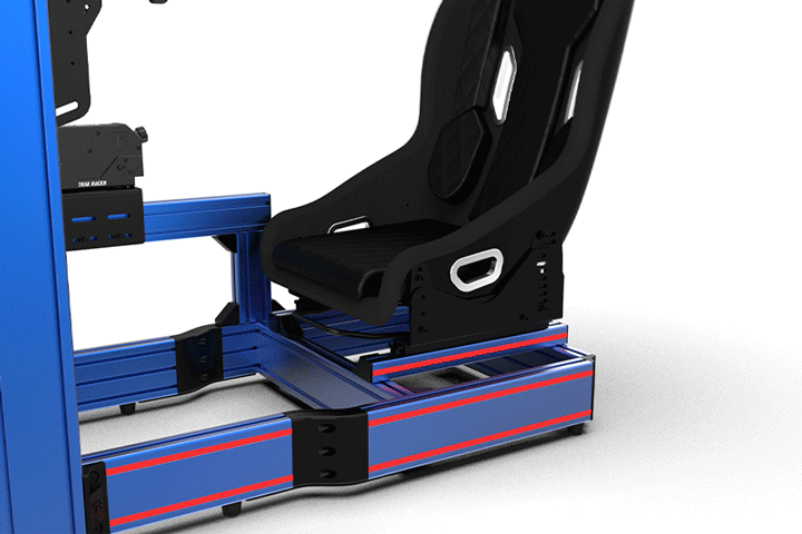 Trak Racer Adjustable Seat Brackets for Bucket Seats, sim racing seat mount, animated view