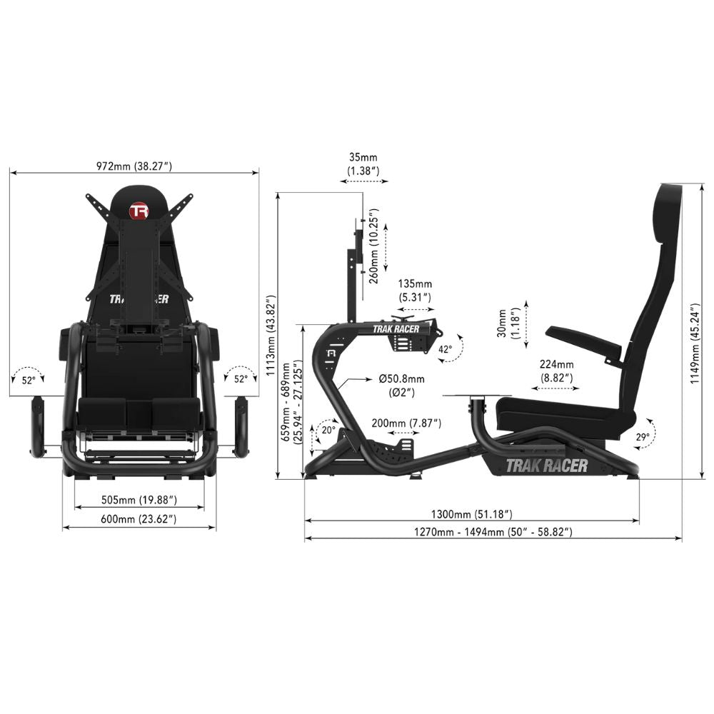 TR8 Pro Flight Simulator dimensions