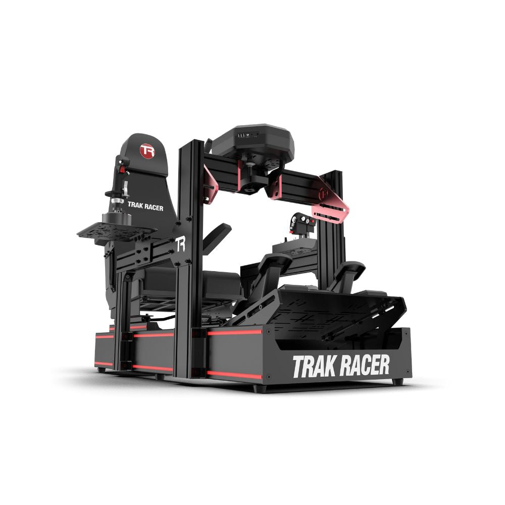 TR160 Flight Simulator with flight controls on a white background