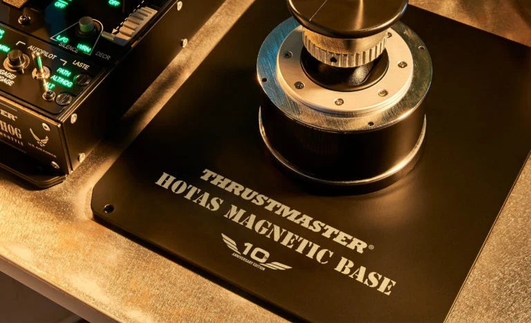 HOTAS Magnetic Base on a desk in warm light