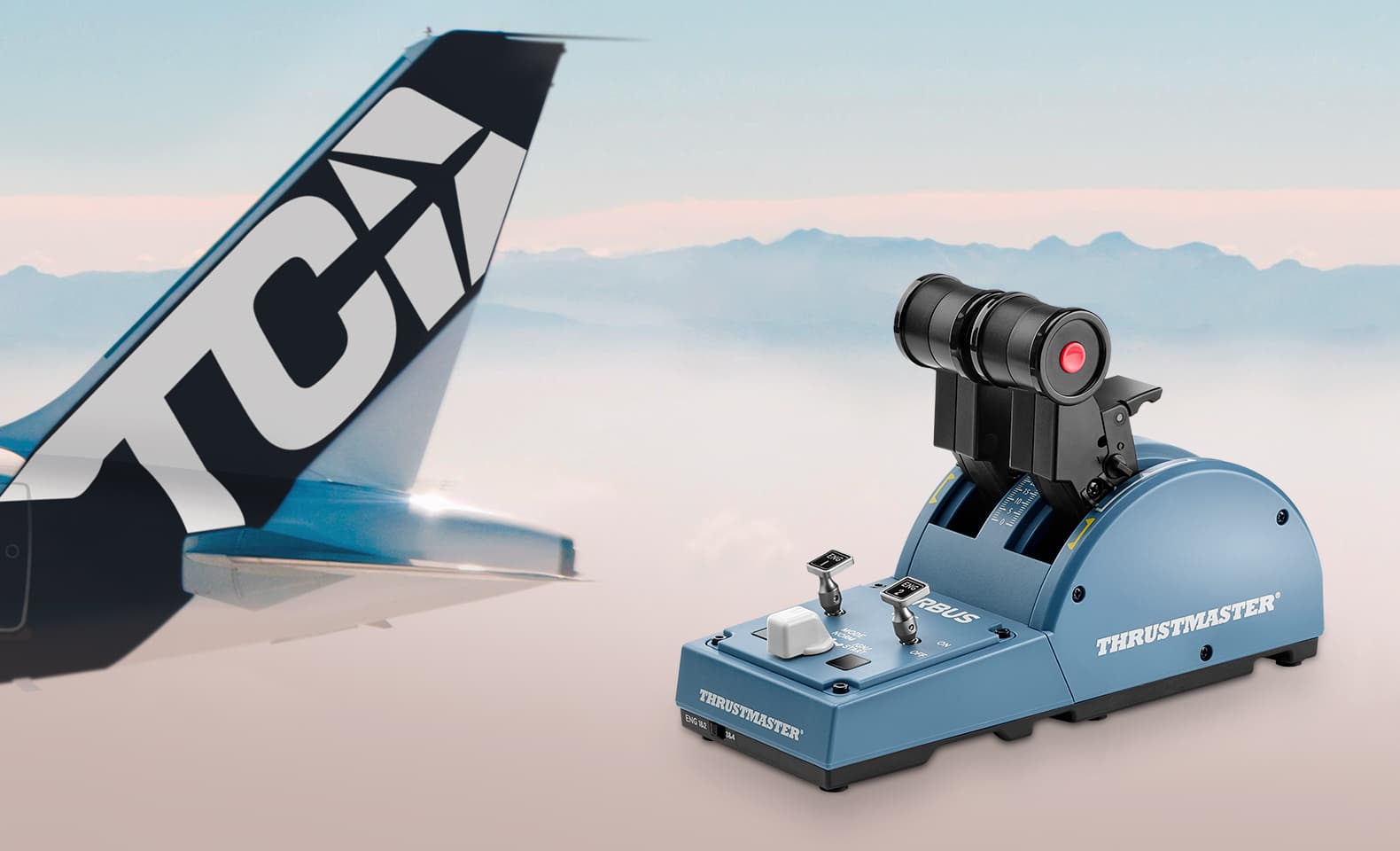 TCA Quadrant in front of an Airbus tail fin