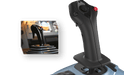 TCA Sidestick handle shown beside a real Airbus cockpit sidestick