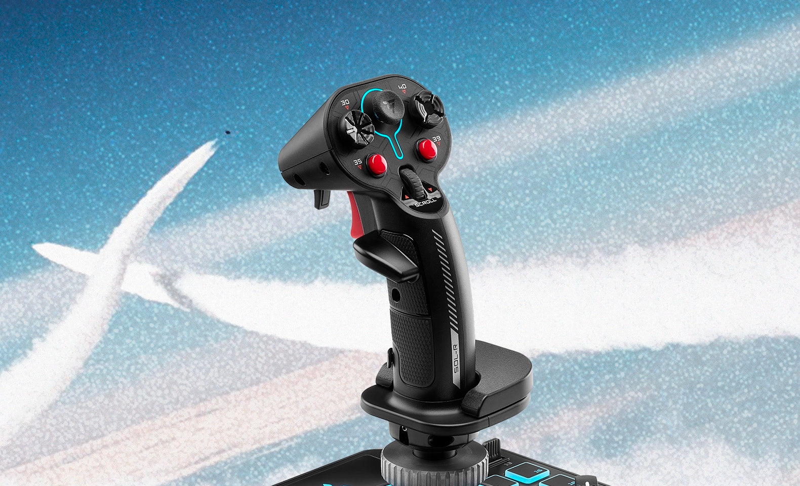 Close-up of the Sol-R 4 grip controls