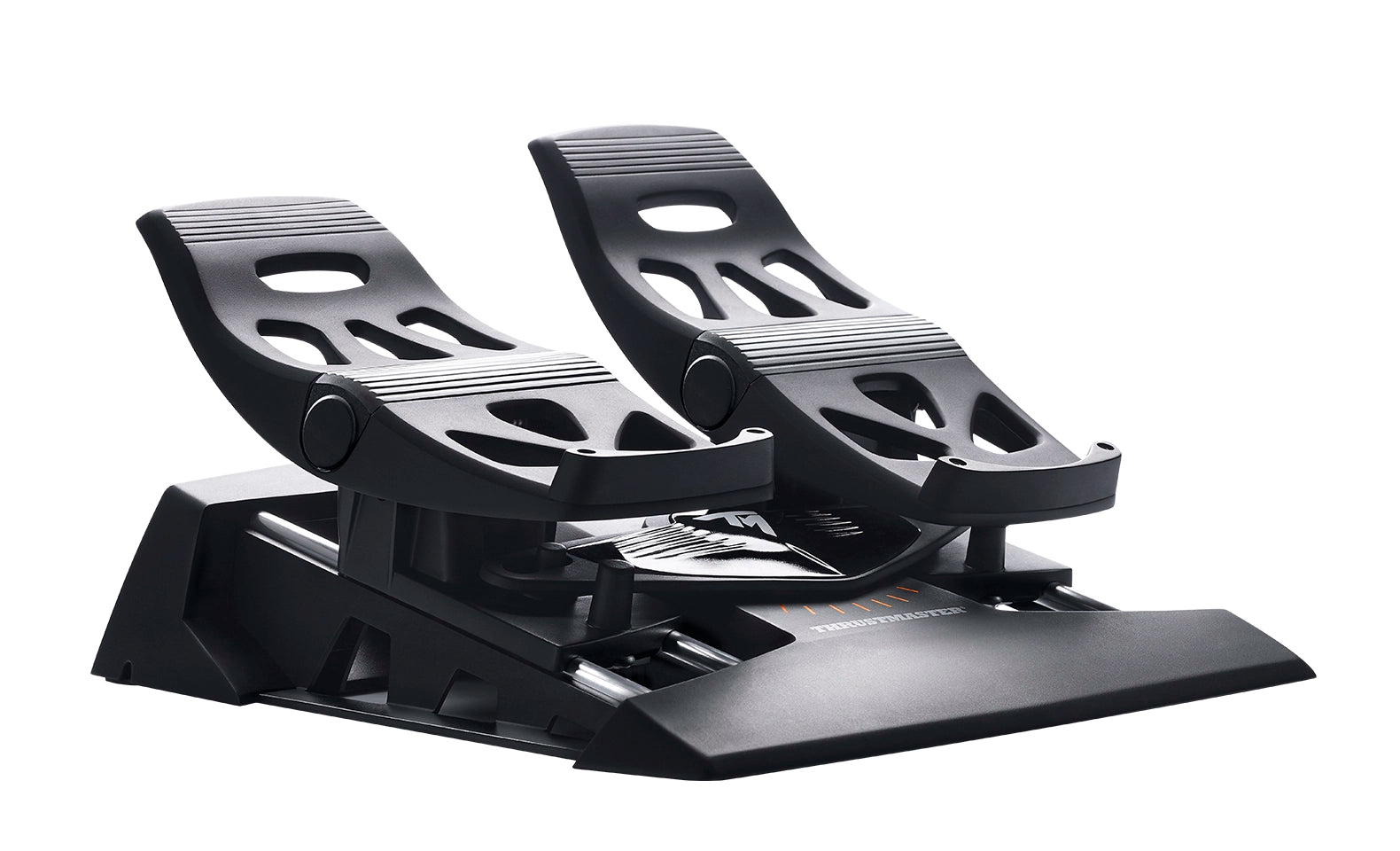 Side view of the TFRP pedals showing the heel rests and toe brake hinge