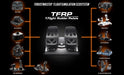 TFRP rudder pedals shown with compatible Thrustmaster flight controllers
