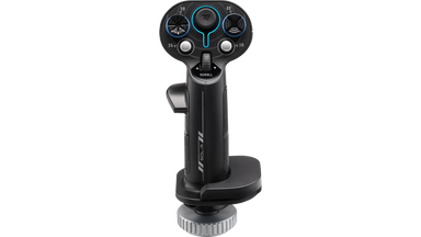 Sol-R 3 grip from the front showing the ministick and hats