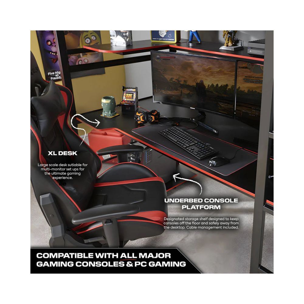 X Rocker Battlestation Gaming Bunk Bed & Desk