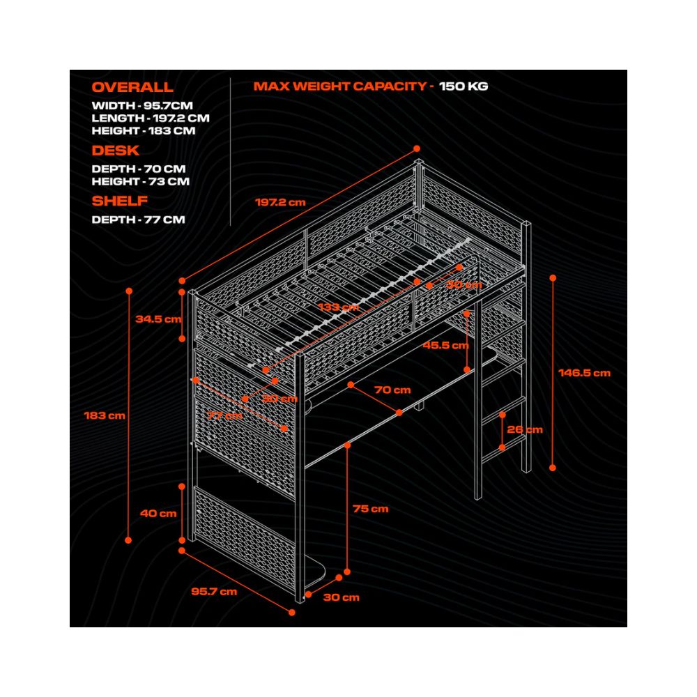 X Rocker Battlestation Gaming Bunk Bed & Desk