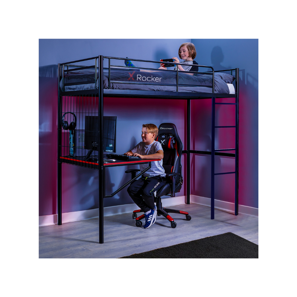 Shop X Rocker Icarus XL Gaming Bunk Bed Desk Gamer Gear Direct