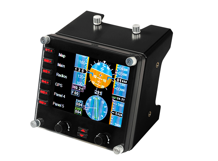 Logitech G PRO Flight Instrument Panel showing a gauge display