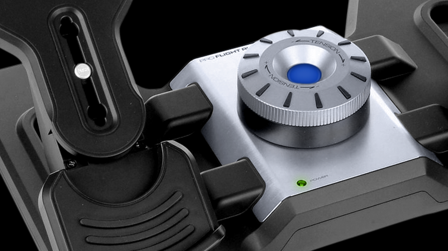 Logitech G PRO Flight Rudder Pedals tension dial close-up