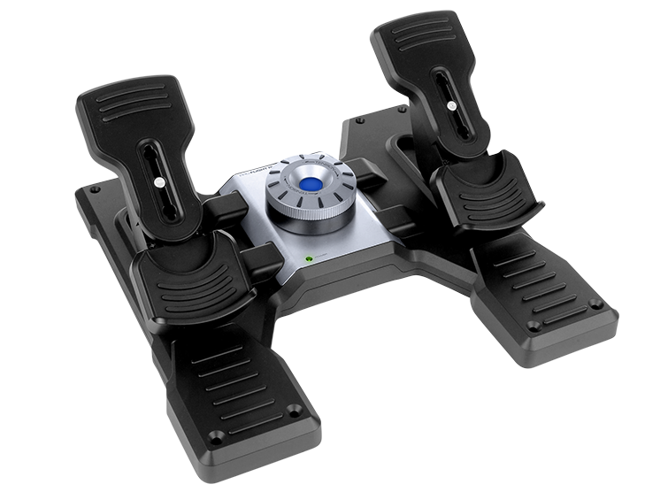 Logitech G PRO Flight Rudder Pedals front angle