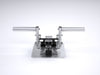 Anti-torque pedals from the rear showing the pivot and base plate