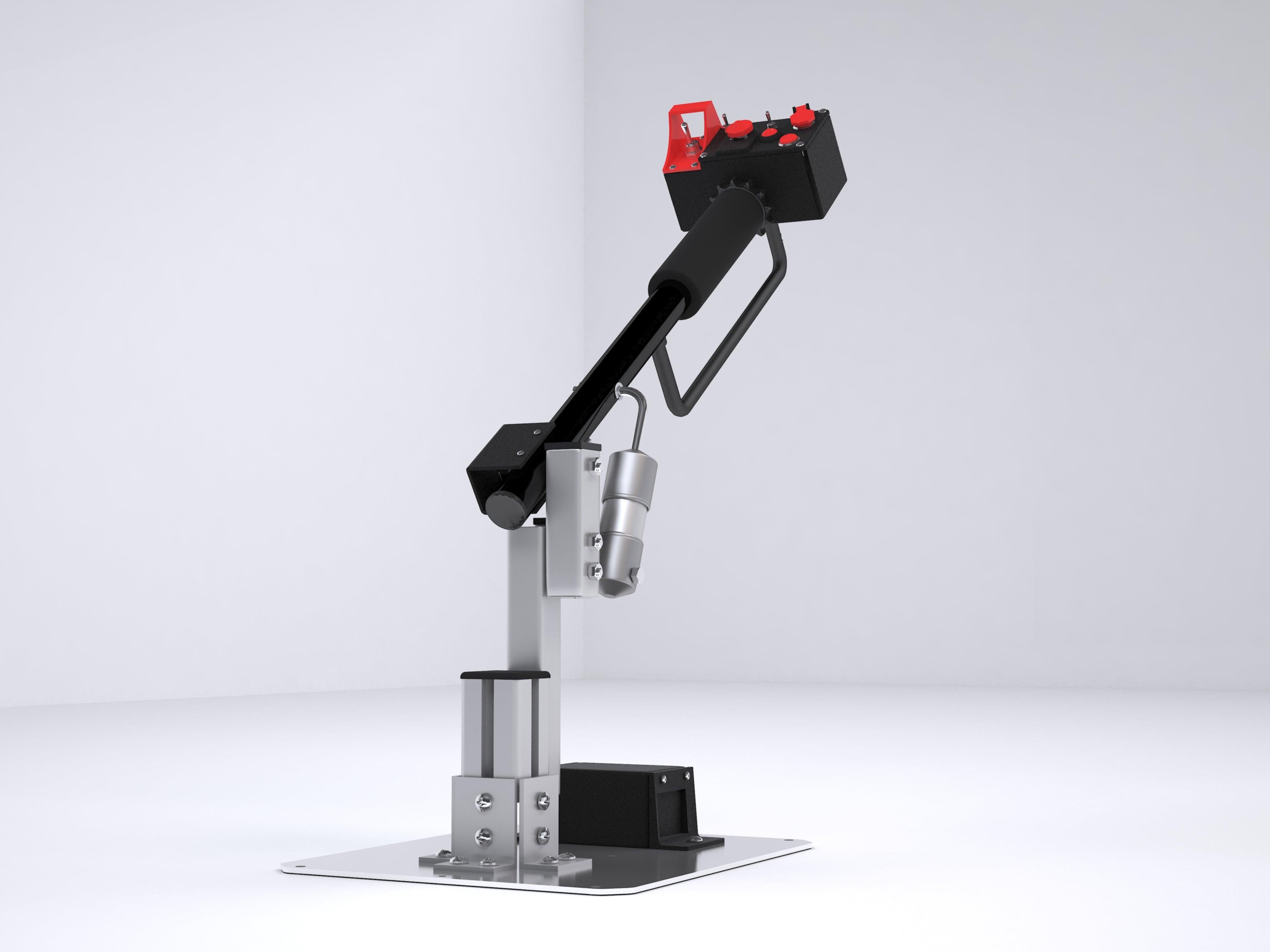 H125/AS350 collective from the side with aluminium arm and base