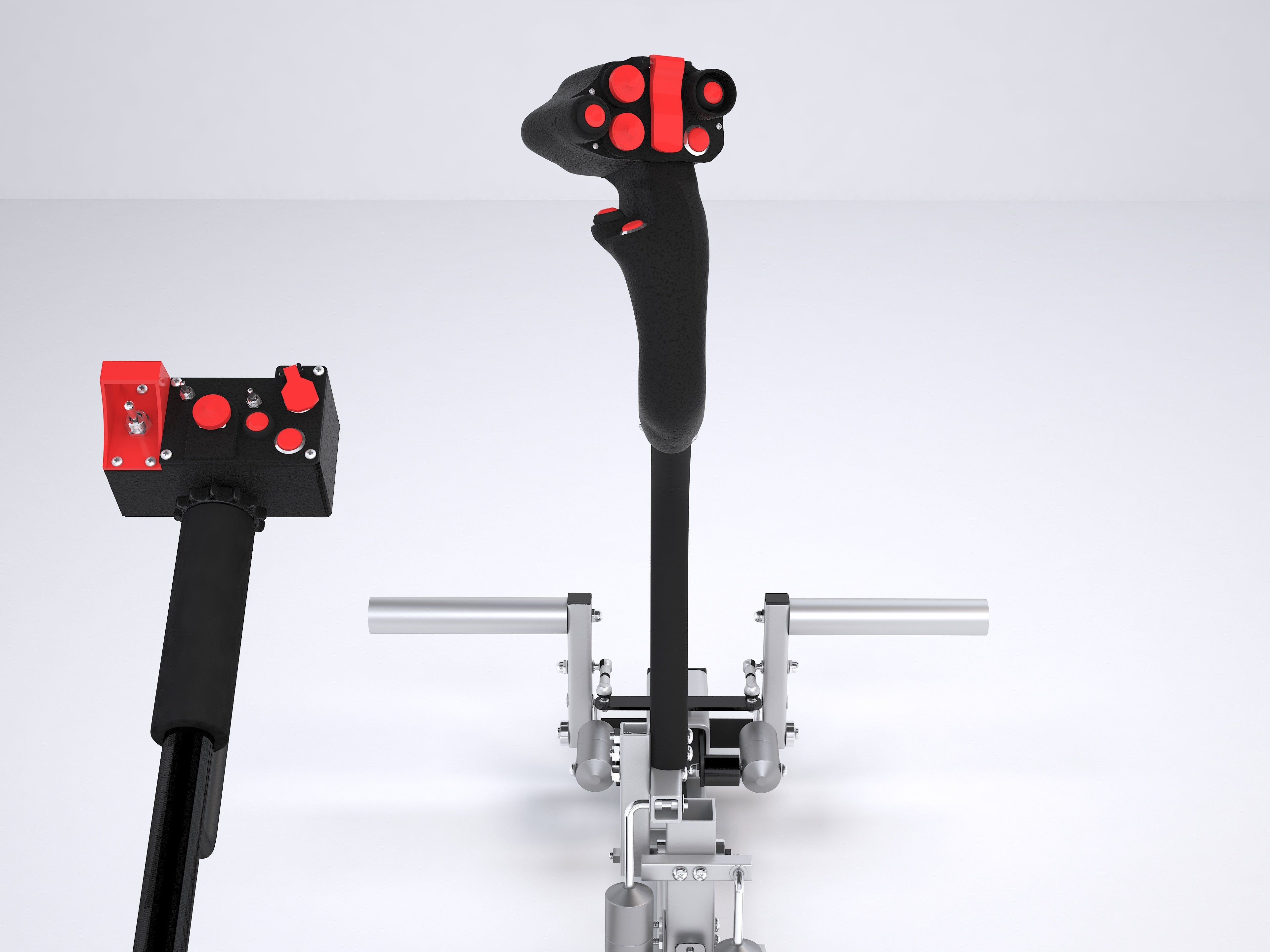 AS350 Max cyclic grip and collective head from the pilot seat