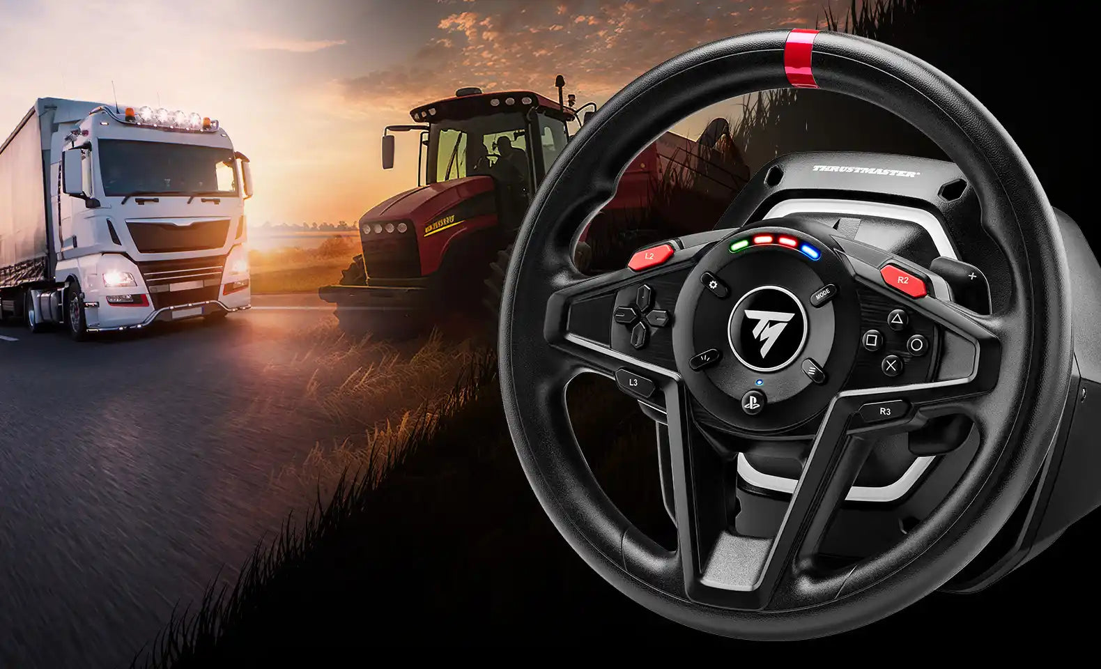 T128 force feedback wheel close-up