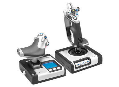 Logitech G X52 HOTAS stick and throttle, front angle