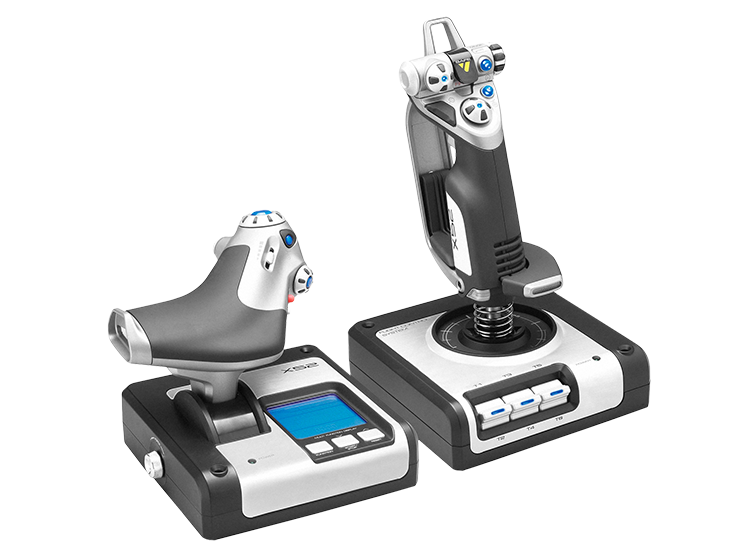 Logitech G X52 HOTAS stick and throttle, front angle