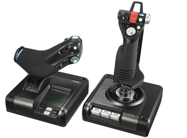 Logitech G X52 Pro HOTAS stick and throttle, front angle