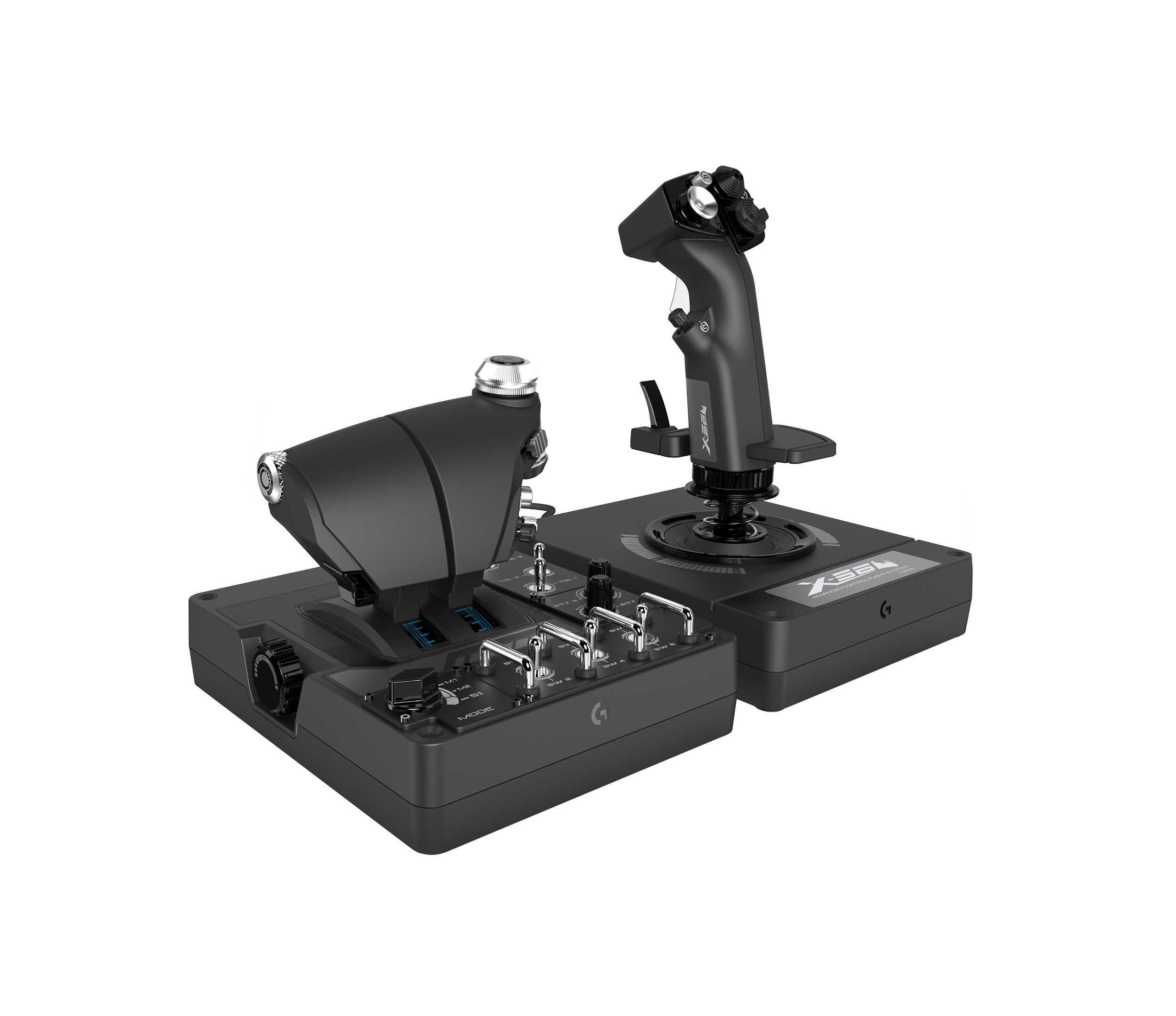 Logitech G X56 Rhino HOTAS left three-quarter view