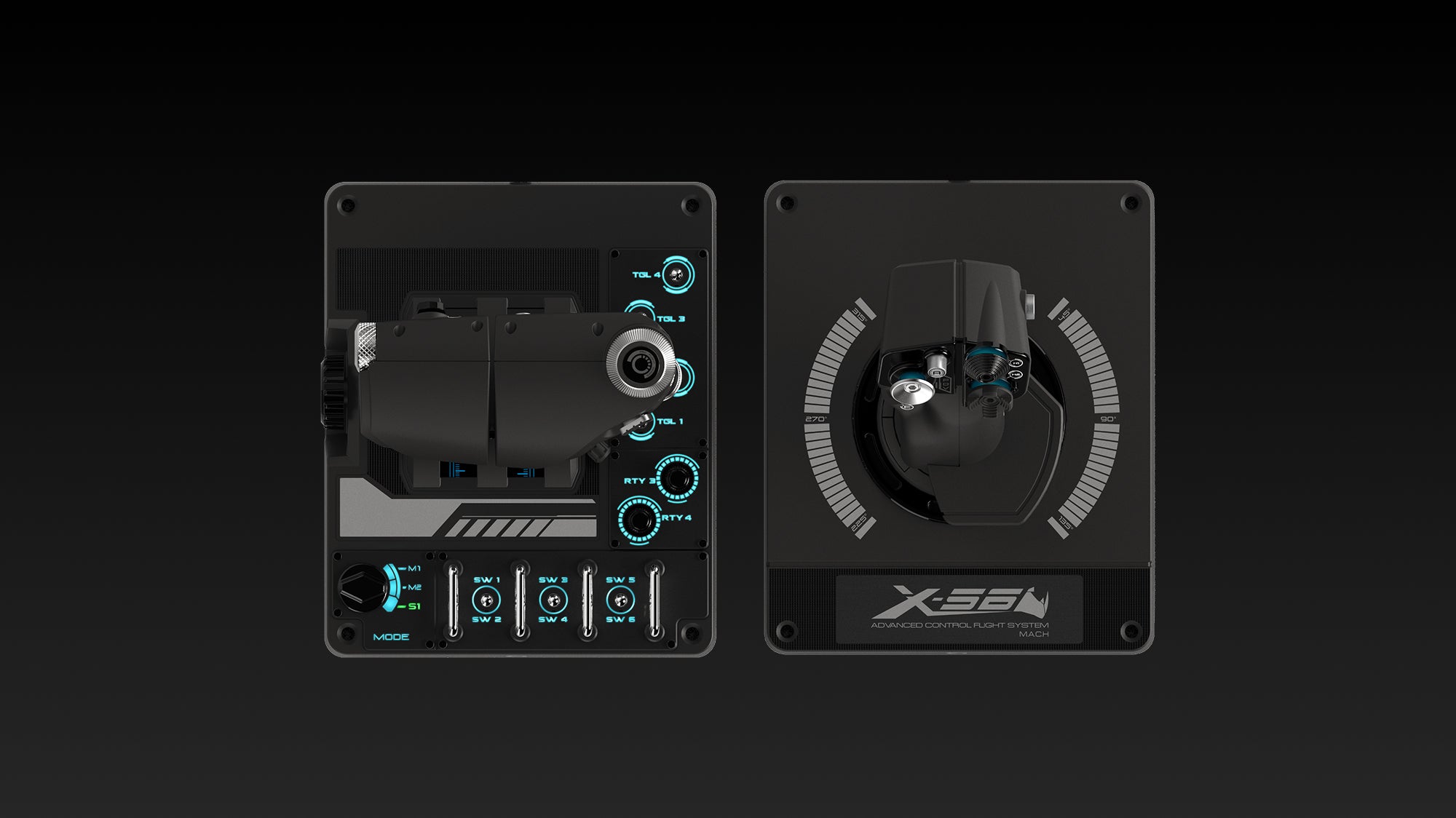 Logitech G X56 Rhino RGB lighting on the bases