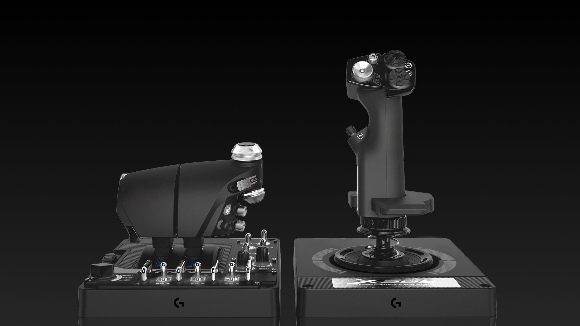 Logitech G X56 Rhino programmable throttle controls close-up