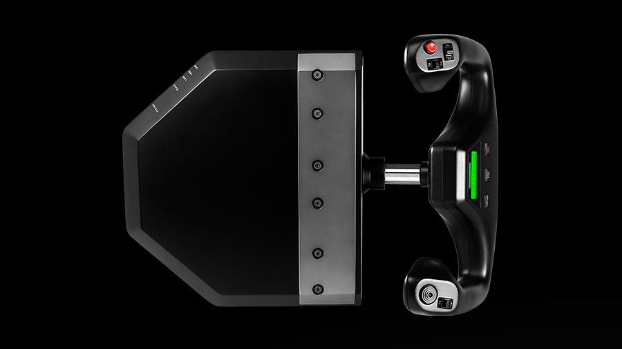 Logitech G PRO Flight Yoke stainless steel shaft from above