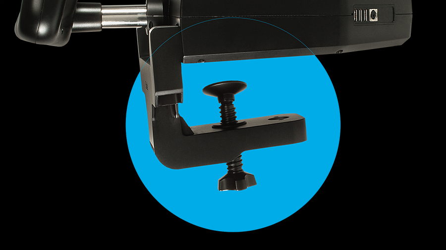 Logitech G PRO Flight Yoke clamp detail